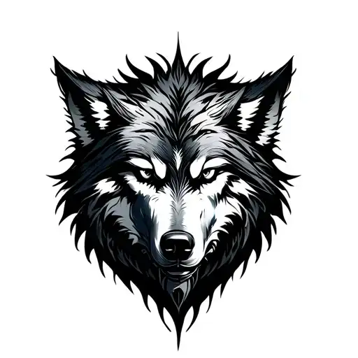 Fenrir wolf cosmic tattoo design idea