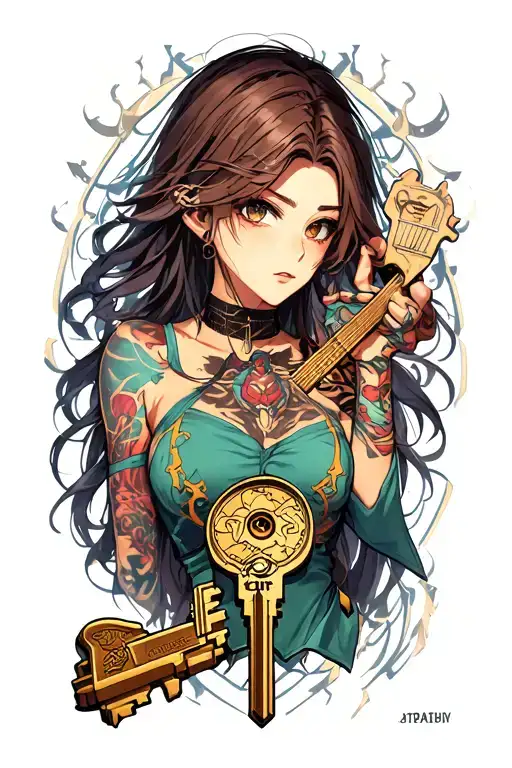 floor key on the pec on which starts a score that revolves around the arm tattoo design idea
