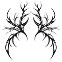 Smooth, branching lines like soft energy veins. Organic and calm, no shading, natural anatomical flow. tattoo design idea