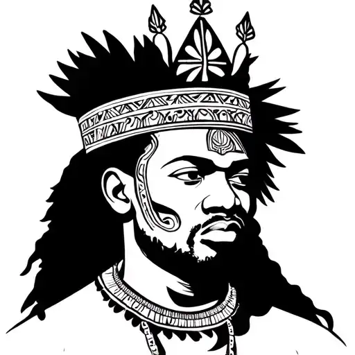 African orisha god shango a Dark-skinned male, wearing a crown tattoo design idea