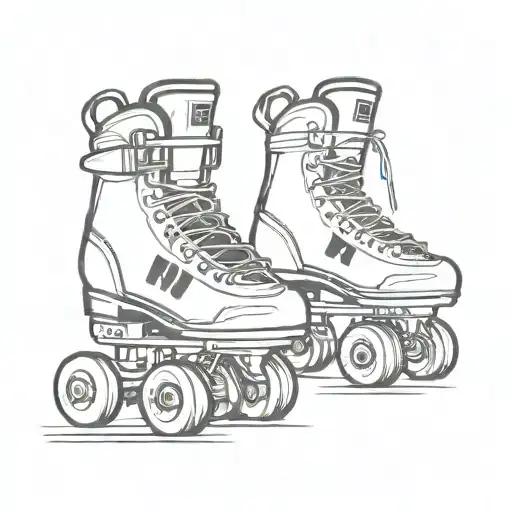 roller skates with 8 in the background says hi hat cymbal tattoo design idea