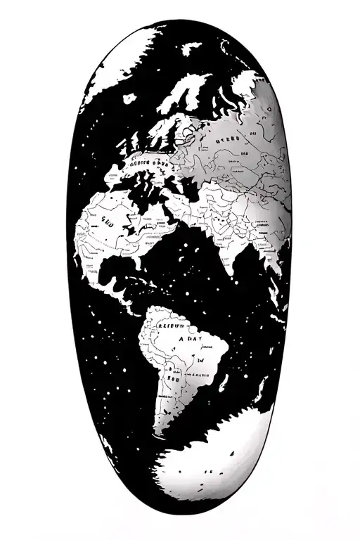 traveling arround the world map inside tattoo design idea