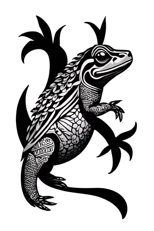 Leg sleeve, black and grey, flor de maga, el morro, coqui Taino symbol, outline of Puerto Rico  tattoo design idea