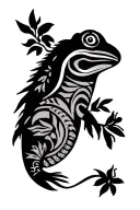 Leg sleeve, black and grey, flor de maga, el morro, coqui Taino symbol, outline of Puerto Rico  tattoo design idea