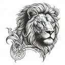 Lion With Cross In Eye tattoo design idea