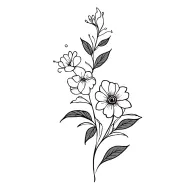 Floral tattoo design idea