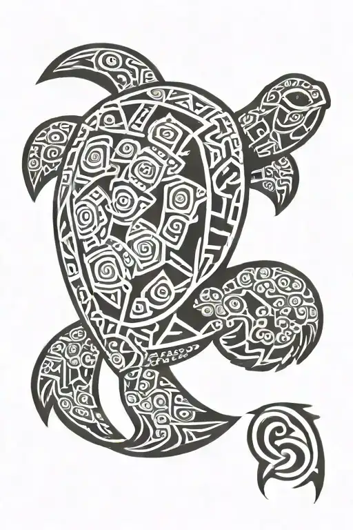 turtle with Guam seal on the back of the turtle tattoo design idea