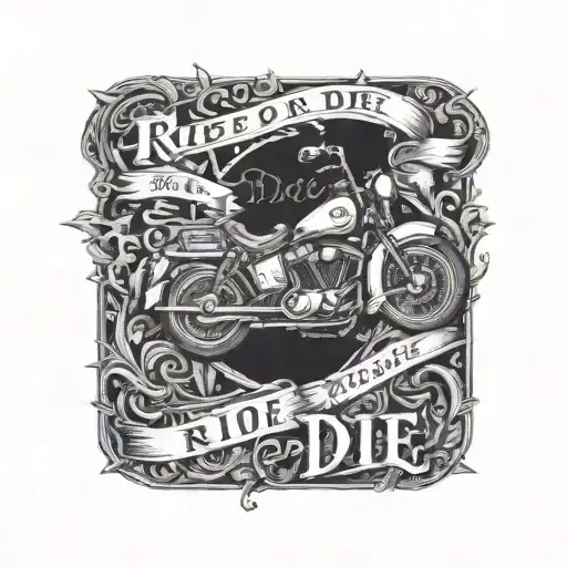 text 'Ride or die' tattoo design idea