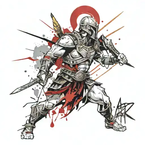 Roman warrior ares god of war tattoo design idea