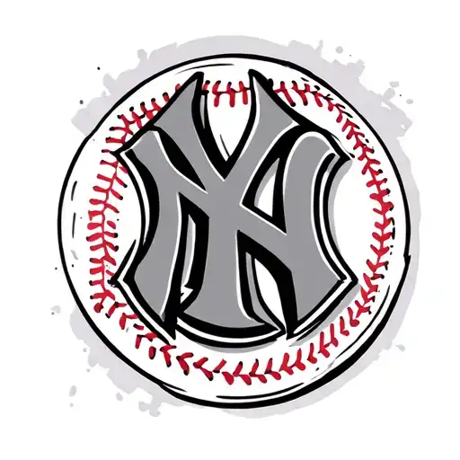 crosses and baseball and yankees logo tattoo design idea