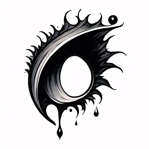 Q tear drop tattoo design idea
