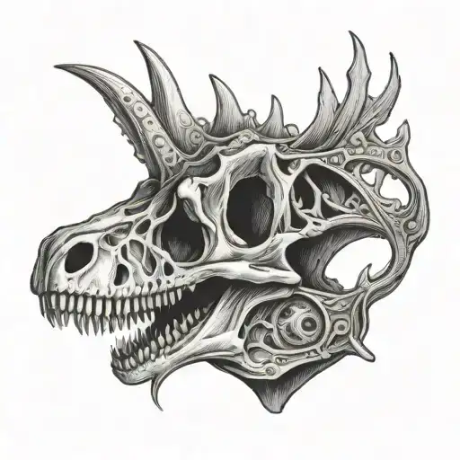 dinosaur skull tattoo design idea