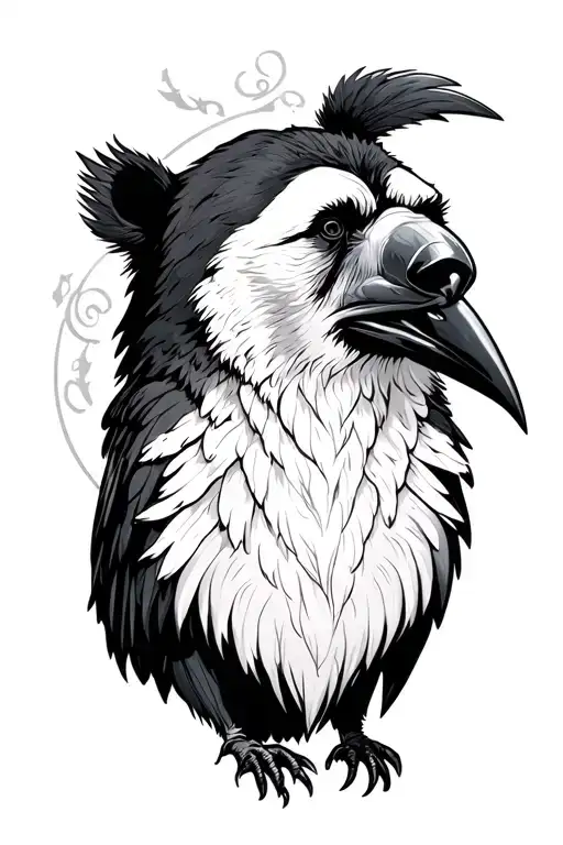 bear and raven tattoo design idea