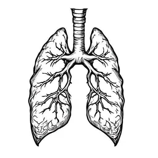 lungs, brain, larynx tattoo design idea