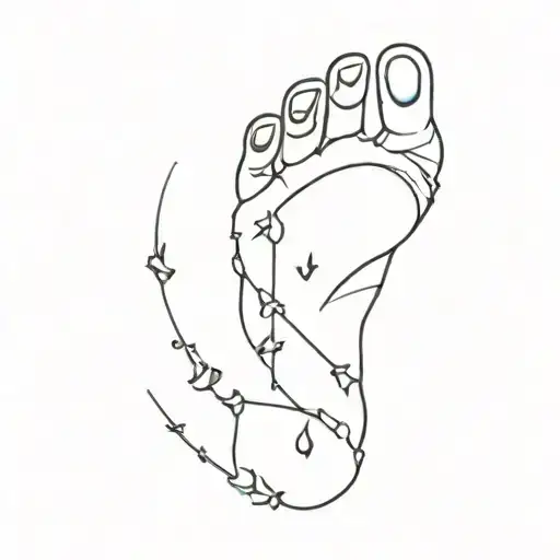 A minimalist tattoo of a film strip morphing into a trail of animal footprints, symbolizing a journey through favorite movies and animals tattoo design idea