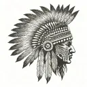 Native American Headress no face tattoo design idea