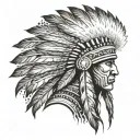 Native American Headress no face tattoo design idea