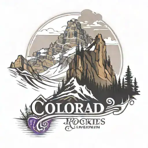 colorado rockies mountains fatherhood with the names Ethan and Lydia tattoo design idea