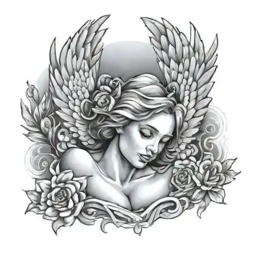 Guided by Angels tattoo design idea