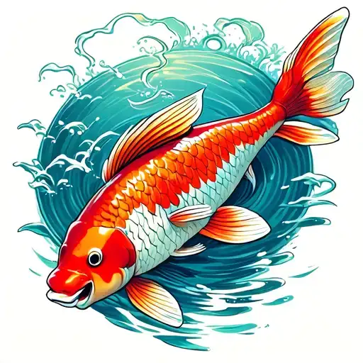 never a failure, always a lesson koi fish swimming tattoo design idea