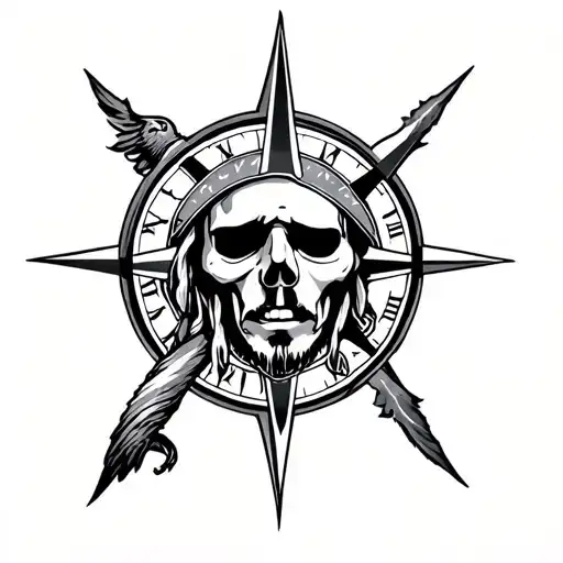 jack sparrow compass design tattoo design idea
