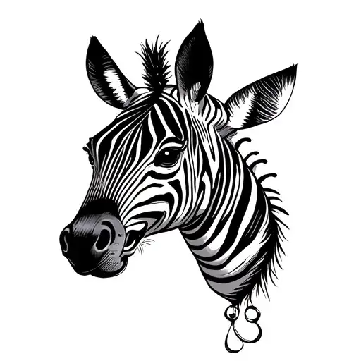 stitch and scrimp with zebra pattern tattoo design idea