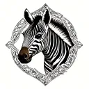 stitch and scrimp with zebra pattern tattoo design idea