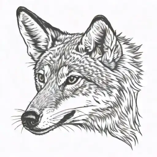 coyote head tattoo design idea
