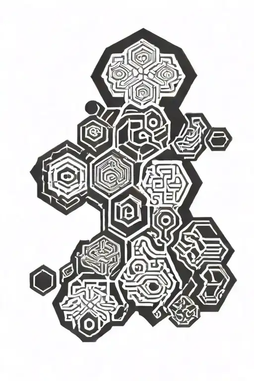 honeycomb pattern tattoo design idea