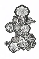 honeycomb pattern tattoo design idea