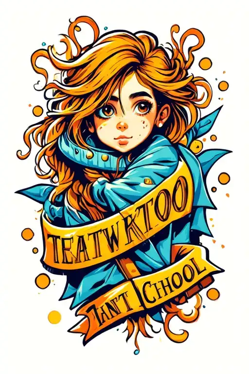 children's name written tattoo design idea