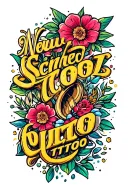 children's name written tattoo design idea