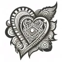 Heart tattoo with Aztec style that represents the blood that gives life. tattoo design idea