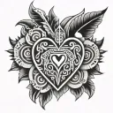 Heart tattoo with Aztec style that represents the blood that gives life. tattoo design idea