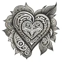 Heart tattoo with Aztec style that represents the blood that gives life. tattoo design idea