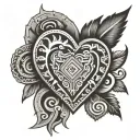 Heart tattoo with Aztec style that represents the blood that gives life. tattoo design idea