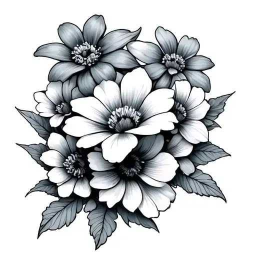 flowers and pikmin  tattoo design idea