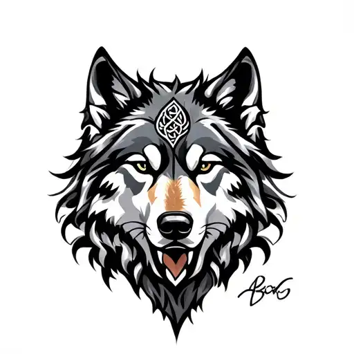 Celtic Wolf tattoo design idea