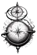 compass and globe tattoo design idea