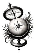 compass and globe tattoo design idea