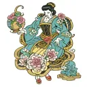 cinderella dress tattoo design idea