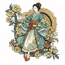 cinderella dress tattoo design idea