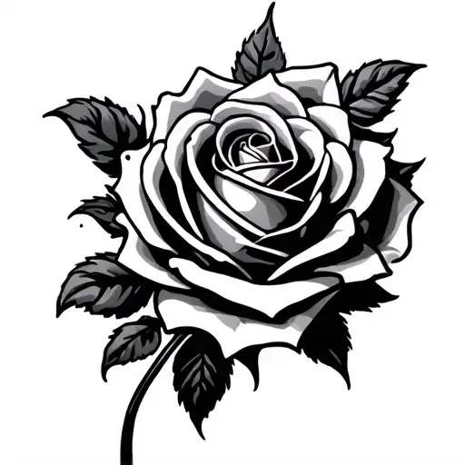 cross rose tattoo design idea