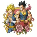 vegeta and bra tattoo design idea