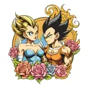 vegeta and bra tattoo design idea