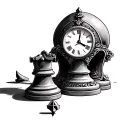 chess piece death clock tattoo design idea