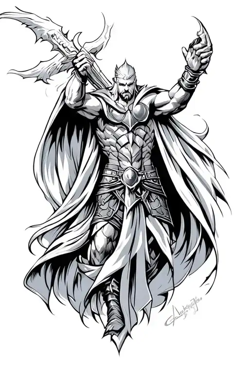 thor god of thunder tattoo design idea