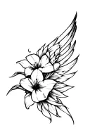 bird wing with gladioli tattoo design idea