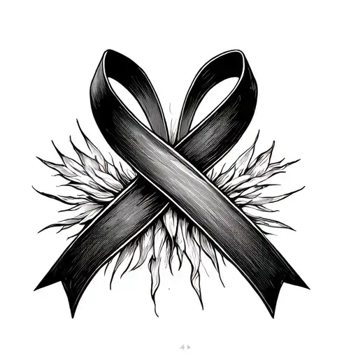 Recovery Ribbon tattoo design idea