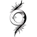 sun and moon intertwined tattoo design idea